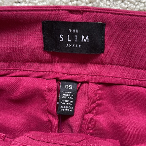 Comfort Stretch Slim Ankle Pants | Size 0S | Color Red Raspberry - Picture 4 of 8